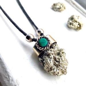 Pyrite Chrysocolla Stone Necklace